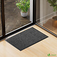 VOUNOT - Lot de 2 Tapis de porte paillasson 60x90cm Gris-Noir - vignette