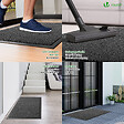 VOUNOT - Lot de 2 Tapis de porte paillasson 60x90cm Gris-Noir - vignette