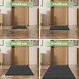 VOUNOT - Lot de 2 Tapis de porte paillasson 60x90cm Gris-Noir - vignette