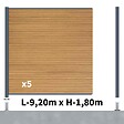 DECKLINEA - Kit clôture composite poteau sur platines - SANTOS Cèdre H-1,8m - vignette