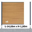 DECKLINEA - Kit clôture composite poteau sur platines - SANTOS Cèdre H-1,8m - vignette