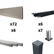 DECKLINEA - Kit clôture composite poteau sur platines - CRUZ Argent H-1,8m - vignette