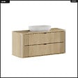 OTITEC - Ensemble de meubles sous vasque - 120 cm - avec Plan - Vasque - OLIVE - Chêne - vignette