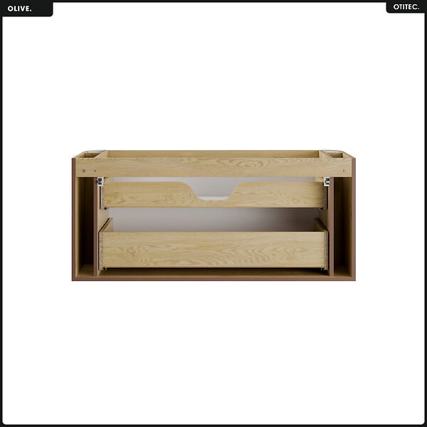 OTITEC - Meuble sous vasque - H.52 x L.120 x P.45 - OLIVE - Chêne - large