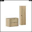 OTITEC - Ensemble de meubles sous vasque - 80 cm - avec Plan - Colonne - OLIVE - Chêne - vignette