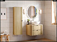OTITEC - Ensemble de meubles sous vasque - 80 cm - avec Plan - Colonne - OLIVE - Chêne - vignette