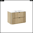 OTITEC - Ensemble de meubles sous vasque - 80 cm - avec Vasque - OLIVE - Chêne - vignette