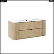 OTITEC - Ensemble de meubles sous vasque - 120 cm - avec Vasque - OLIVE - Chêne - vignette