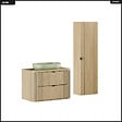 OTITEC - Ensemble de meubles sous vasque - 80 cm - avec Plan - Vasque - Colonne - OLIVE - Chêne - vignette
