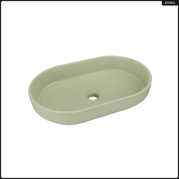 OTITEC - Ensemble de meubles sous vasque - 80 cm - avec Plan - Vasque - Colonne - OLIVE - Chêne - large