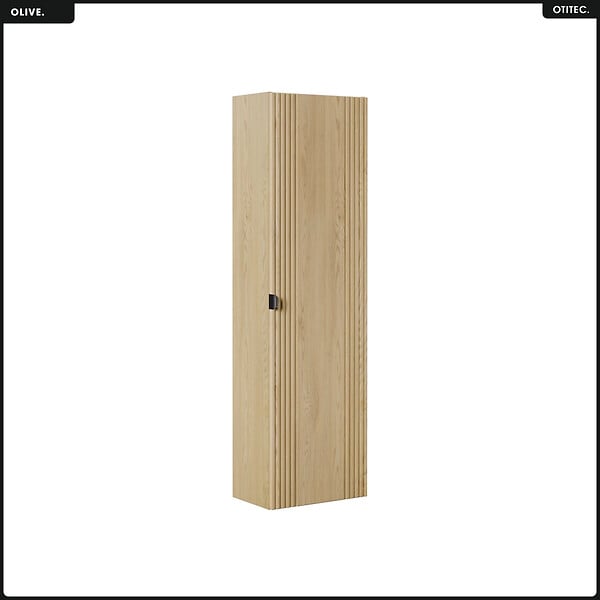 OTITEC - Ensemble de meubles sous vasque - 80 cm - avec Plan - Vasque - Colonne - OLIVE - Chêne - large