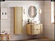 OTITEC - Ensemble de meubles sous vasque - 80 cm - avec Plan - Vasque - Colonne - OLIVE - Chêne - vignette