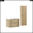 OTITEC - Ensemble de meubles sous vasque - 80 cm - avec Vasque - Colonne - OLIVE - Chêne - vignette