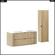 OTITEC - Ensemble de meubles sous vasque - 120 cm - avec Vasque - Colonne - OLIVE - Chêne - vignette