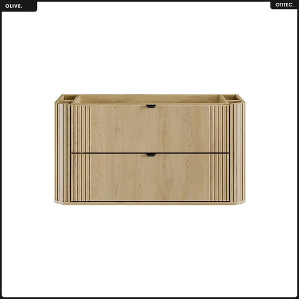 OTITEC - Meuble sous vasque - H.52 x L.100 x P.45 - OLIVE - Chêne - large