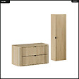 OTITEC - Ensemble de meubles sous vasque - 100 cm - avec Plan - Colonne - OLIVE - Chêne - vignette