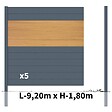 DECKLINEA - Kit clôture aluminium poteau à sceller - BAHIA & CRUZ Cèdre H-1,8m - vignette