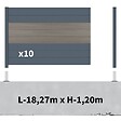 DECKLINEA - Kit clôture aluminium sur muret poteau sur platines - BAHIA & CRUZ Argent H-1,2m - vignette