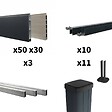 DECKLINEA - Kit clôture aluminium sur muret poteau sur platines - BAHIA & CRUZ Argent H-1,2m - vignette