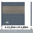 DECKLINEA - Kit clôture aluminium poteau sur platines - BAHIA & CRUZ Argent H-1,8m - vignette