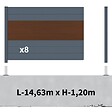DECKLINEA - Kit clôture aluminium sur muret poteau sur platines - BAHIA & CRUZ Ipé H-1,2m - vignette