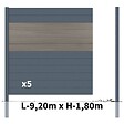 DECKLINEA - Kit clôture aluminium poteau à sceller - BAHIA & CRUZ Argent H-1,8m - vignette