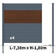 DECKLINEA - Kit clôture aluminium poteau à sceller - BAHIA & CRUZ Ipé H-1,8m - vignette