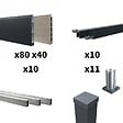 DECKLINEA - Kit clôture aluminium poteau sur platines - BAHIA & CRUZ Argent H-1,8m - vignette