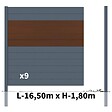 DECKLINEA - Kit clôture aluminium poteau à sceller - BAHIA & CRUZ Ipé H-1,8m - vignette