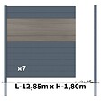 DECKLINEA - Kit clôture aluminium poteau à sceller - BAHIA & CRUZ Argent H-1,8m - vignette