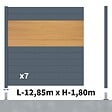 DECKLINEA - Kit clôture aluminium poteau sur platines - BAHIA & CRUZ Cèdre H-1,8m - vignette