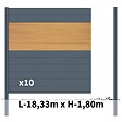 DECKLINEA - Kit clôture aluminium poteau à sceller - BAHIA & CRUZ Cèdre H-1,8m - vignette