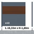 DECKLINEA - Kit clôture aluminium poteau sur platines - BAHIA & CRUZ Ipé H-1,8m - vignette