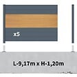 DECKLINEA - Kit clôture aluminium sur muret poteau sur platines - BAHIA & CRUZ Cèdre H-1,2m - vignette