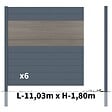 DECKLINEA - Kit clôture aluminium poteau à sceller - BAHIA & CRUZ Argent H-1,8m - vignette