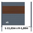 DECKLINEA - Kit clôture aluminium poteau à sceller - BAHIA & CRUZ Ipé H-1,8m - vignette