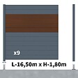 DECKLINEA - Kit clôture aluminium poteau sur platines - BAHIA & CRUZ Ipé H-1,8m - vignette