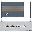 DECKLINEA - Kit clôture aluminium sur muret poteau sur platines - BAHIA & CRUZ Argent H-1,2m - vignette