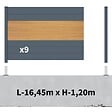 DECKLINEA - Kit clôture aluminium sur muret poteau sur platines - BAHIA & CRUZ Cèdre H-1,2m - vignette
