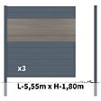 DECKLINEA - Kit clôture aluminium poteau à sceller - BAHIA & CRUZ Argent H-1,8m - vignette