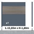 DECKLINEA - Kit clôture aluminium poteau sur platines - BAHIA & CRUZ Argent H-1,8m - vignette