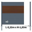 DECKLINEA - Kit clôture aluminium poteau à sceller - BAHIA & CRUZ Ipé H-1,8m - vignette