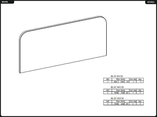 OTITEC - Plan vasque - H.2 x L.100 x P.45 - OLIVE - Chêne - large