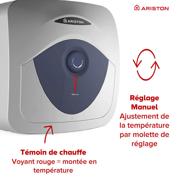 ARISTON - Chauffe-eau electrique ARISTON Blu Evo sur-évier - 15 l - large