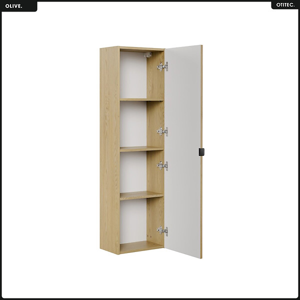 OTITEC - Colonne de salle de bain - H.140 x L.40 x P.25 - OLIVE - Chêne - large