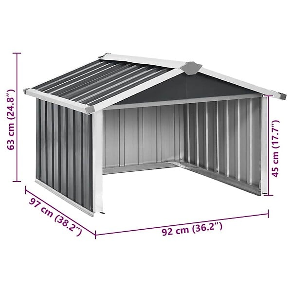 VIDAXL - vidaXL Abri pour robot de jardin 92x97x63cm Acier galvanisé Anthracite - large
