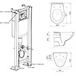 SIAMP - Pack WC Suspendu NF Bâti-support Universel Siamp avec Cuvette Sans Bride Geo - vignette