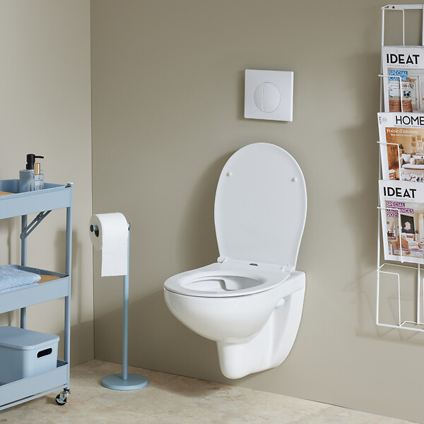 SIAMP - Pack WC Suspendu NF Bâti-support Universel Siamp avec Cuvette Sans Bride Geo - large