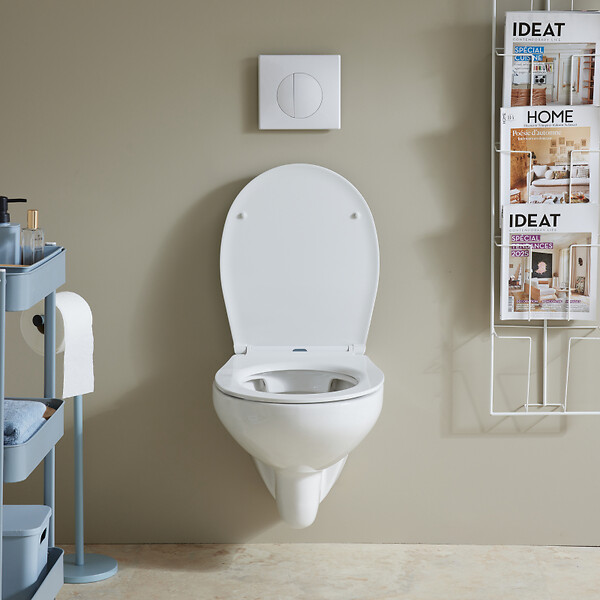 SIAMP - Pack WC Suspendu NF Bâti-support Universel Siamp avec Cuvette Sans Bride Geo - large