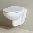 GODART - Cuvette WC suspendu NF sans bride en céramique + abattant frein de chute - Geo - vignette